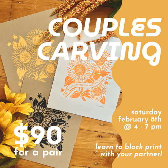 Couples Carving: A Block Print Workshop // Sat Feb 8th