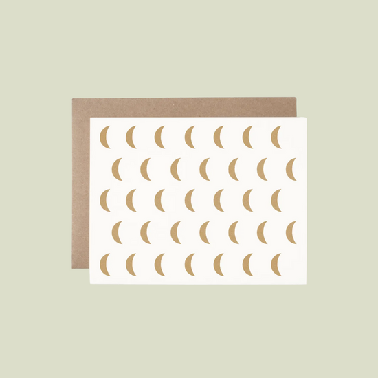 Gold Crescent Moon Card