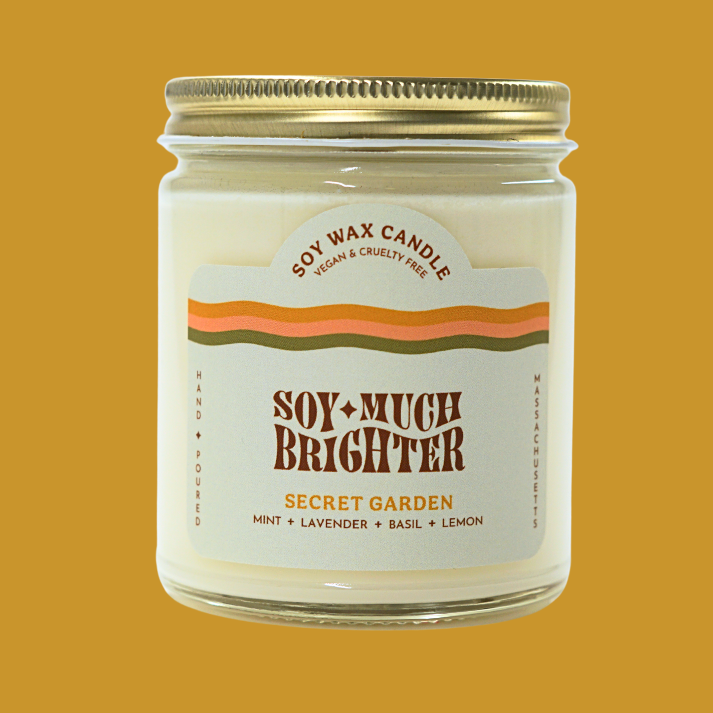 Secret Garden Soy Candle: Mint + Lavender + Basil + Lemon