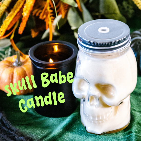 Skull Babe Candle || Skull Candle || Reusable Glass || Fall Candles