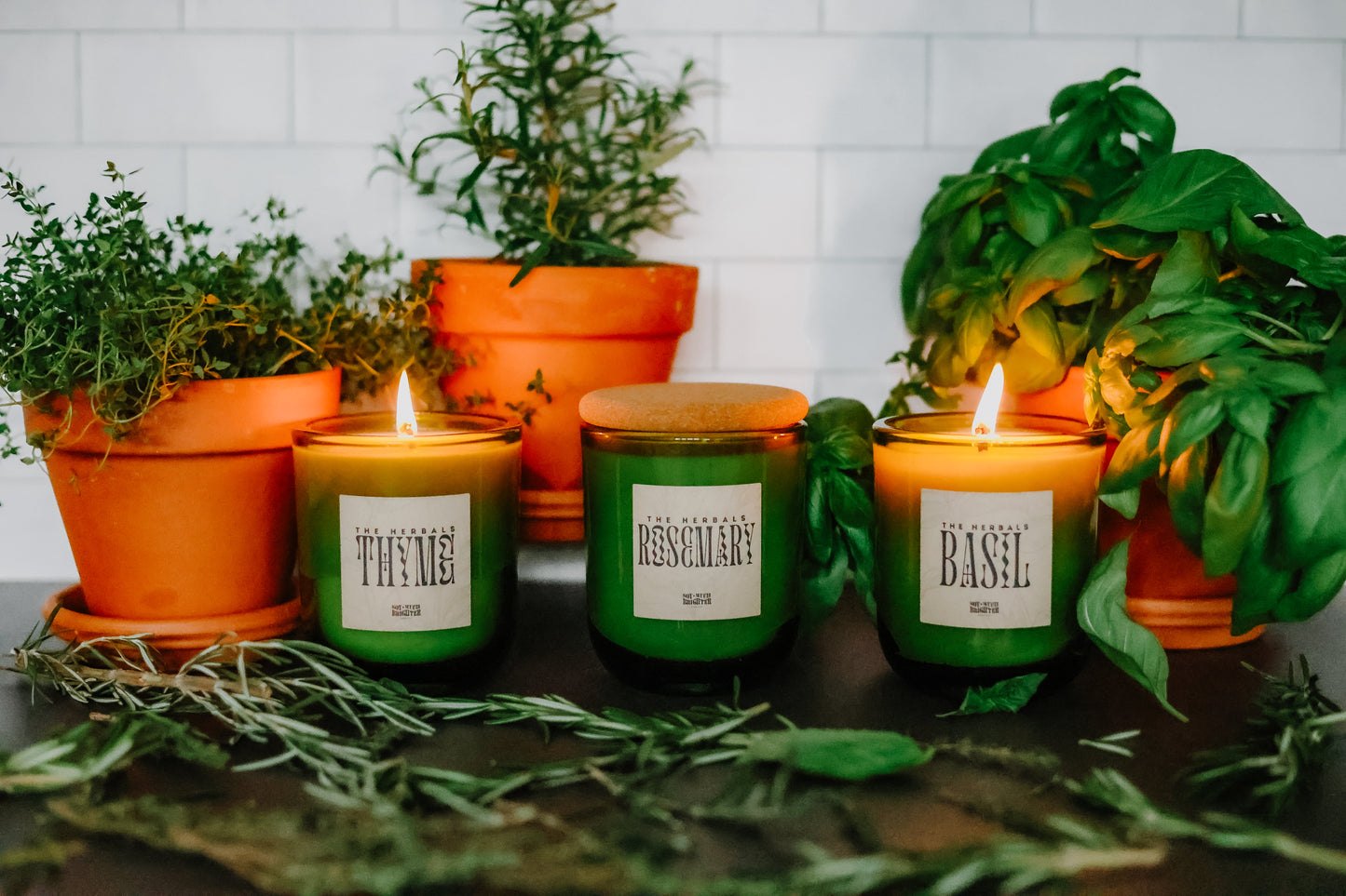 The Herbals Collection // The Whole Dang Set // Basil, Thyme, Rosemary // Large